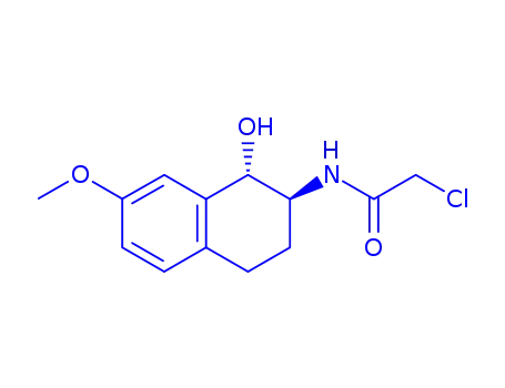 Molecular Structure of 99833-89-3 (Acetamide,
2-chloro-N-(1,2,3,4-tetrahydro-1-hydroxy-7-methoxy-2-naphthalenyl)-,
trans-)