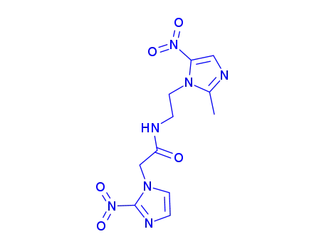 Molecular Structure of 154094-89-0 (2-[3-[2-(2-methyl-5-nitro-imidazol-1-yl)ethyl]-2-nitro-2H-imidazol-1-y l]acetamide)