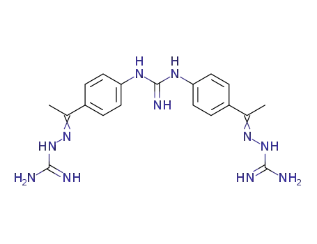 Molecular Structure of 15427-80-2 (1,2-bis{4-[(1E)-N-(diaminomethylidene)ethanehydrazonoyl]phenyl}guanidine)