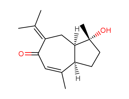 Molecular Structure of 127214-97-5 (6(1H)-Azulenone,2,3,3a,7,8,8a-hexahydro-1-hydroxy-1,4-dimethyl-7-(1-methylethylidene)-,(1S,3aS,8aS)-)