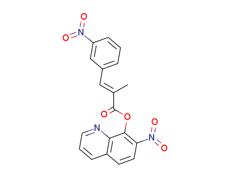 29002-35-5,7-nitroquinolin-8-yl (2E)-2-methyl-3-(3-nitrophenyl)prop-2-enoate,Cinnamic acid, a-methyl-m-nitro-,7-nitro-8-quinolyl ester (8CI); 8-Quinolinol, 7-nitro-, a-methyl-m-nitrocinnamate (ester)(8CI)