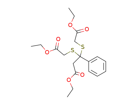 3,3-bis-ethoxycarbonylmethylsulfanyl-3-phenyl-propionic acid ethyl ester