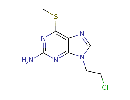 2879-78-9,9-(2-chloroethyl)-6-(methylsulfanyl)-9H-purin-2-amine,9H-Purine,2-amino-9-(2-chloroethyl)-6-(methylthio)- (7CI,8CI); NSC 87094