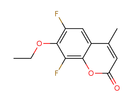 Molecular Structure of 215868-24-9 (6,8-DIFLUORO-7-ETHOXY-4-METHYLCOUMARIN)