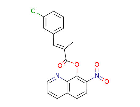 29002-30-0,7-Nitro-8-quinolinol 2-(3-chlorobenzylidene)propanoate,Cinnamicacid, m-chloro-a-methyl-,7-nitro-8-quinolyl ester (8CI); 8-Quinolinol, 7-nitro-, m-chloro-a-methylcinnamate (ester) (8CI)