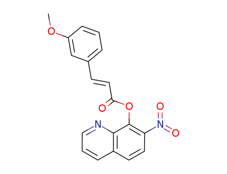 29002-25-3,3-(3-Methoxyphenyl)propenoic acid 7-nitro-8-quinolyl ester,Cinnamicacid, m-methoxy-, 7-nitro-8-quinolyl ester (8CI); 8-Quinolinol, 7-nitro-,m-methoxycinnamate (ester) (8CI)