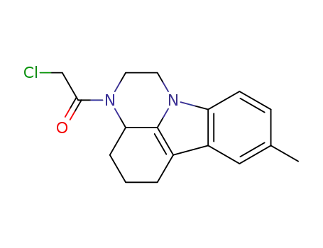 Molecular Structure of 28742-49-6 (2-CHLORO-1-(8-METHYL-1,2,3A,4,5,6-HEXAHYDRO-PYRAZINO[3,2,1-JK]CARBAZOL-3-YL)-ETHANONE)
