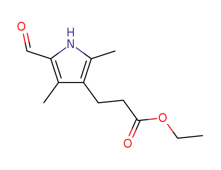 Molecular Structure of 21603-70-3 (3-(2-ETHOXYCARBONYLETHYL)-2,4-DIMETHYL-5-FORMYLPYRROLE)