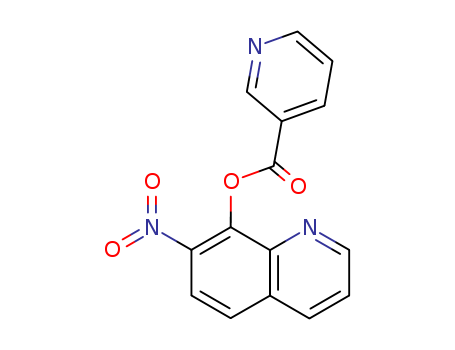 29007-41-8,7-nitroquinolin-8-yl pyridine-3-carboxylate,3-Pyridinecarboxylicacid, 7-nitro-8-quinolinyl ester (9CI); Nicotinic acid, 7-nitro-8-quinolylester (8CI); 8-Quinolinol, 7-nitro-, nicotinate (ester) (8CI)