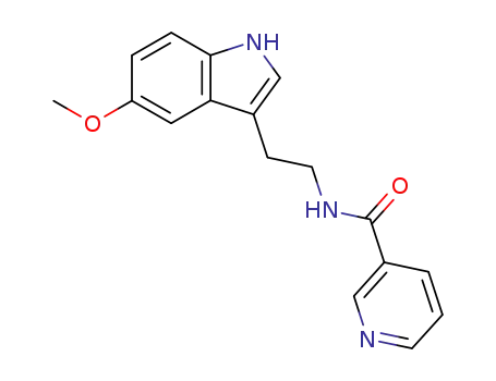 Molecular Structure of 29745-42-4 (N-[2-(5-methoxy-1H-indol-3-yl)ethyl]pyridine-3-carboxamide)