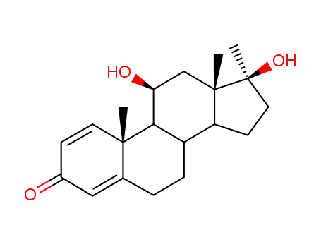Molecular Structure of 22204-44-0 (Androsta-1,4-dien-3-one,11,17-dihydroxy-17-methyl-, (11b,17b)- (9CI))