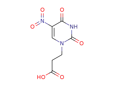 Molecular Structure of 2950-86-9 (3-(5-nitro-2,4-dioxo-3,4-dihydropyrimidin-1(2H)-yl)propanoic acid)