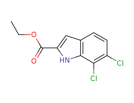 Molecular Structure of 220679-11-8 (6,7-DICHLORO-1H-INDOLE-2-CARBOXYLIC ACID ETHYL ESTER)