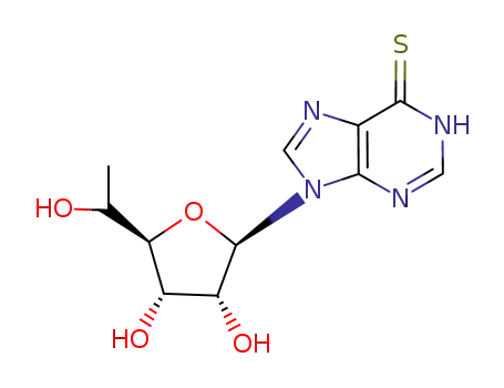 Molecular Structure of 2946-43-2 (9-(6'-deoxy-beta-D-allofuranosyl)-6-thiopurine)