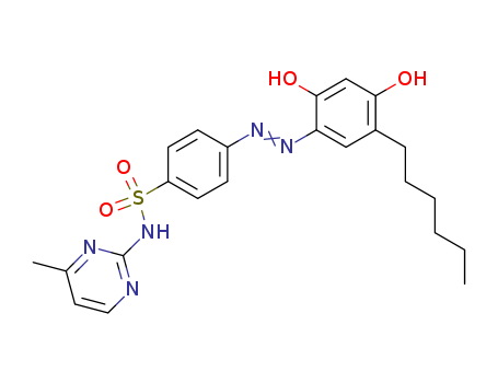Benzenesulfonamide,4-[2-(5-hexyl-2,4-dihydroxyphenyl)diazenyl]-N-(4-methyl-2-pyrimidinyl)- cas  29822-13-7