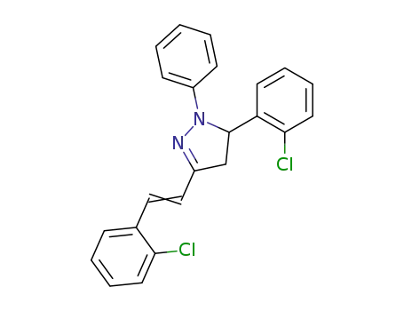 Molecular Structure of 2256-20-4 (1-PHENYL-3-(2-CHLORO-STYRYL)-5-(2-CHLORO-PHENYL)-PYRAZOLIN)