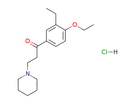 30195-69-8,1-(4-ethoxy-3-ethylphenyl)-3-(piperidin-1-yl)propan-1-one hydrochloride (1:1),1-Propanone,1-(4-ethoxy-3-ethylphenyl)-3-(1-piperidinyl)-, hydrochloride (9CI);Propiophenone, 4'-ethoxy-3'-ethyl-3-piperidino-, hydrochloride (8CI)