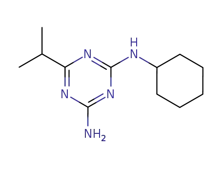 Molecular Structure of 30102-00-2 (1,3,5-Triazine-2,4-diamine, N-cyclohexyl-6-(1-methylethyl)- (9CI))