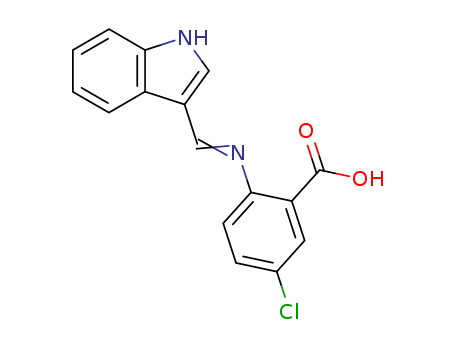 22394-36-1,5-Chloro-2-(1H-indol-3-ylmethyleneamino)benzoic acid,Anthranilicacid, 5-chloro-N-(indol-3-ylmethylene)- (8CI)