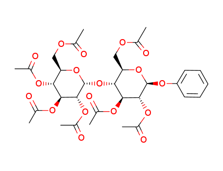 29868-46-0,phenyl 2,3,6-tri-O-acetyl-4-O-(2,3,4,6-tetra-O-acetylhexopyranosyl)hexopyranoside,Glucopyranoside,phenyl 4-O-a-D-glucopyranosyl-, heptaacetate,b-D- (8CI); b-Maltoside, phenyl-, heptaacetate(6CI,7CI); NSC 105390