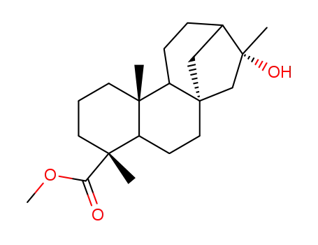 Molecular Structure of 22376-08-5 (16-hydroxykauran-19-oic acid methyl ester)