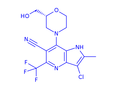 (R)-3-chloro-7-(2-(hydroxymethyl)morpholino)-2-methyl-5-(trifluoromethyl)-1H-pyrrolo[3,2-b]pyridine-6-carbonitrile