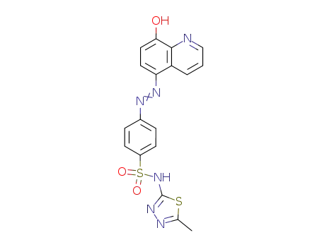 Molecular Structure of 29821-96-3 (N-(5-methyl-1,3,4-thiadiazol-2-yl)-4-[(2E)-2-(8-oxoquinolin-5(8H)-ylidene)hydrazino]benzenesulfonamide)