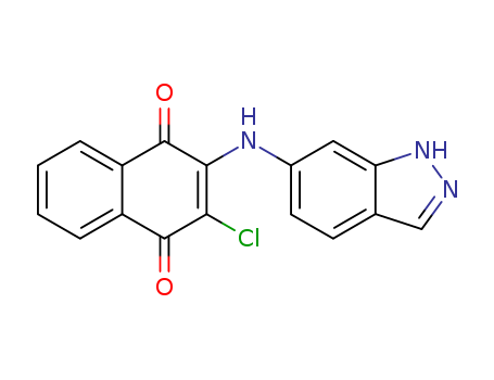 1,4-Naphthalenedione,2-chloro-3-(1H-indazol-6-ylamino)- cas  22295-47-2