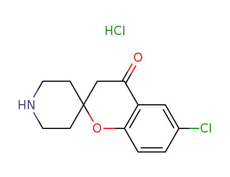 Molecular Structure of 300552-38-9 (SPIRO[2H-1-BENZOPYRAN-2,4'-PIPERIDIN]-4(3H)-ONE, 6-CHLORO-, HYDROCHLORIDE)