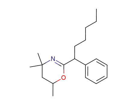 Molecular Structure of 30078-61-6 (4,4,6-trimethyl-2-(1-phenylhexyl)-5,6-dihydro-4H-1,3-oxazine)