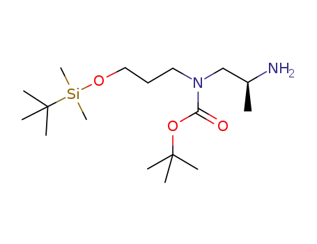 Molecular Structure of 1011466-10-6 ((S)-2-amino-N-(tert-butoxycarbonyl)-N-(3-tert-butyldimethylsilanyloxypropyl)propylamine)