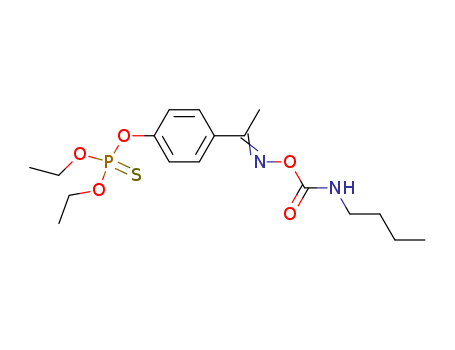 22936-20-5,O-(4-{(1E)-N-[(butylcarbamoyl)oxy]ethanimidoyl}phenyl) O,O-diethyl phosphorothioate,Phosphorothioicacid, O,O-diethyl ester, O-ester with 4'-hydroxyacetophenoneO-(butylcarbamoyl)oxime (8CI); Acetophenone, 4'-hydroxy-,O-(butylcarbamoyl)oxime, O-ester with O,O-diethyl phosphorothioate (8CI)