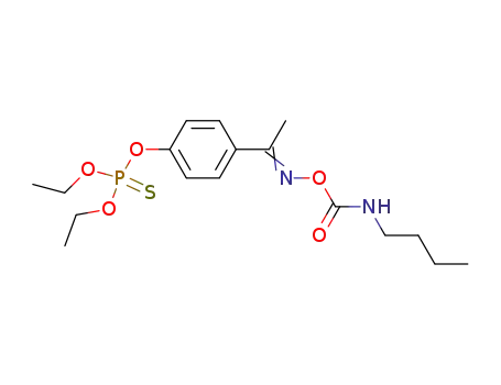 Molecular Structure of 22936-20-5 (O-(4-{(1E)-N-[(butylcarbamoyl)oxy]ethanimidoyl}phenyl) O,O-diethyl phosphorothioate)