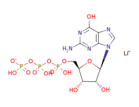 Molecular Structure of 79787-02-3 (Guanosine 5'-(tetrahydrogen triphosphate), dilithium salt)
