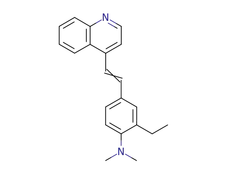 Molecular Structure of 304-30-3 (2-ethyl-N,N-dimethyl-4-[2-(quinolin-4-yl)ethenyl]aniline)