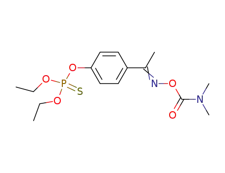 Molecular Structure of 22942-43-4 (Phosphorothioic acid, O,O-diethyl O-(4-(1-((((dimethylamino)carbonyl)o xy)imino)ethyl)phenyl) ester)