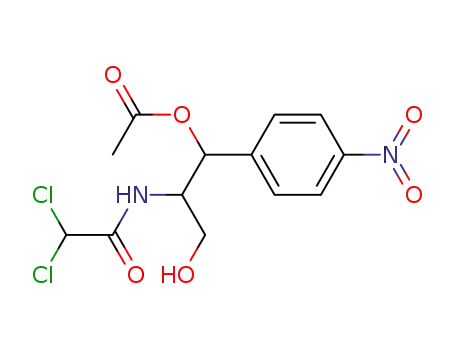 Molecular Structure of 24863-94-3 ([(1R,2R)-2-[(2,2-dichloroacetyl)amino]-3-hydroxy-1-(4-nitrophenyl)prop yl] acetate)