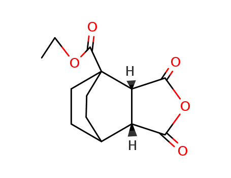 (+/-)-bicyclo[2.2.2]octane-1,2<i>r</i>,3<i>c</i>-tricarboxylic acid-1-ethyl ester-2,3-anhydride