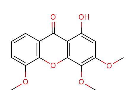 Molecular Structure of 23251-63-0 (1-Hydroxy-3,4,5-trimethoxyxanthone)