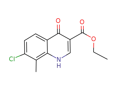 Molecular Structure of 5350-94-7 (Ethyl 7-chloro-4-hydroxy-8-methylquinoline-3-carboxylate)
