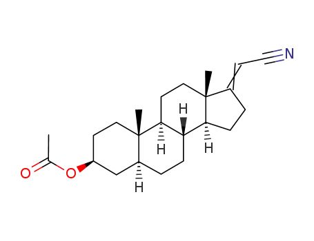 Molecular Structure of 23017-29-0 ((17E)-21-nitrilopregn-17-en-3-yl acetate)