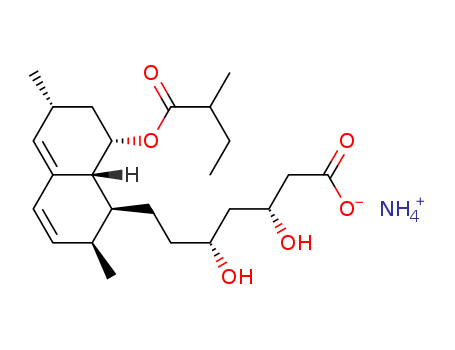 1-Naphthaleneheptanoicacid, 1,2,6,7,8,8a-hexahydro-b,d-dihydroxy-2,6-dimethyl-8-(2-methyl-1-oxobutoxy)-,ammonium salt (1:1), (bR,dR,1S,2S,6R,8S,8aR)-(237073-64-2)