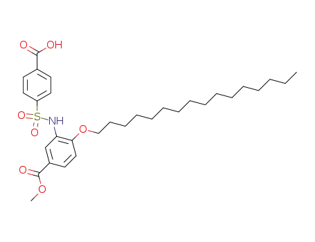 Molecular Structure of 3064-35-5 (4-{[2-(hexadecyloxy)-5-(methoxycarbonyl)phenyl]sulfamoyl}benzoic acid)