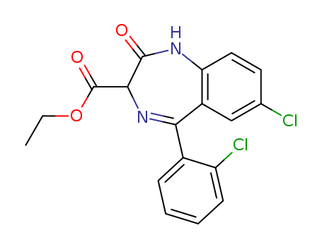 1H-1,4-Benzodiazepine-3-carboxylicacid, 7-chloro-5-(2-chlorophenyl)-2,3-dihydro-2-oxo-, ethyl ester