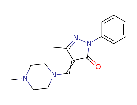 23746-39-6,5-Methyl-4-[(4-methyl-1-piperazinyl)methylene]-2-phenyl-2H-pyrazol-3(4H)-one,2-Pyrazolin-5-one,3-methyl-4-[(4-methyl-1-piperazinyl)methylene]-1-phenyl- (8CI)