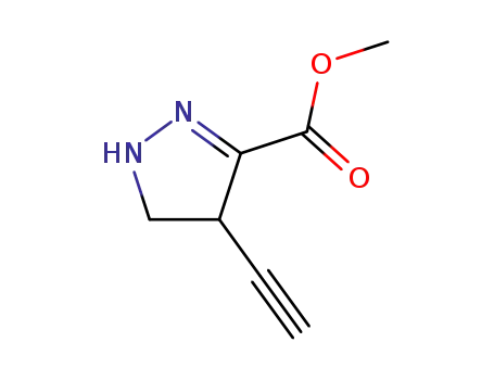 Molecular Structure of 2387-31-7 (1H-Pyrazole-3-carboxylicacid,4-ethynyl-4,5-dihydro-,methylester(9CI))