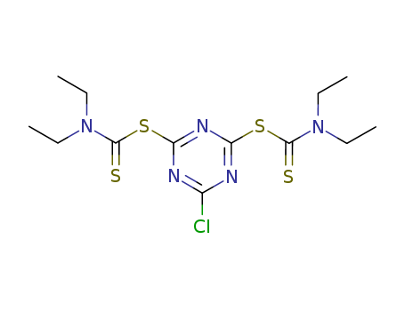 30863-06-0,6-chloro-1,3,5-triazine-2,4-diyl bis(diethylcarbamodithioate),Carbamicacid, diethyldithio-, ester with 6-chloro-s-triazine-2,4-dithiol (7CI)