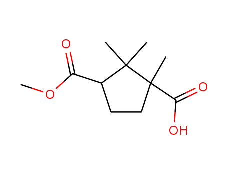 Molecular Structure of 306935-15-9 (3-(METHOXYCARBONYL)-1,2,2-TRIMETHYLCYCLOPENTANE-1-CARBOXYLIC ACID)