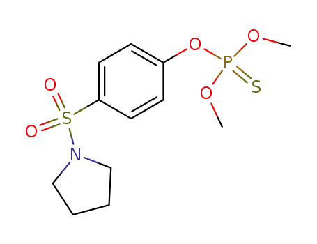 Molecular Structure of 3078-93-1 (Phosphorothioic acid O,O-dimethyl O-[4-(1-pyrrolidinylsulfonyl)phenyl] ester)