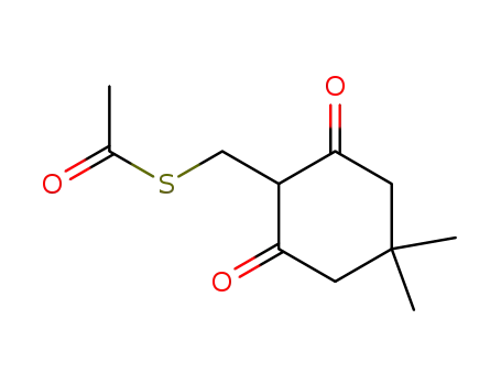 Molecular Structure of 23853-44-3 (S-[(4,4-dimethyl-2,6-dioxocyclohexyl)methyl] ethanethioate)